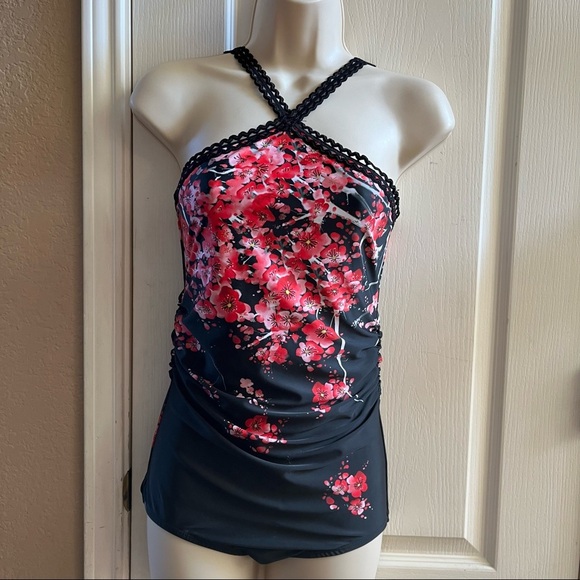 🏷️Sadie Jane Womens leotard Sz Small “the chain” style black, flowers - Picture 2 of 8